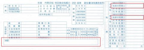 （特徴）税額決定通知書